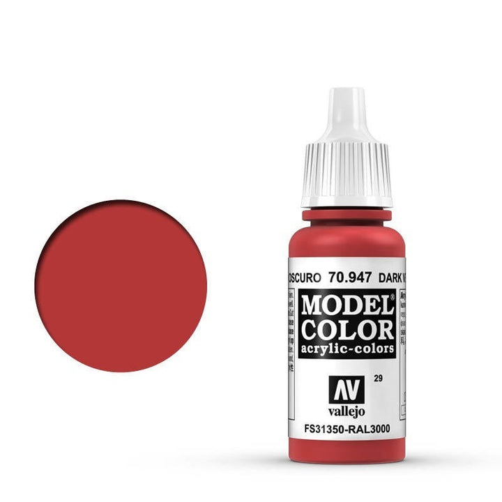 Vallejo - Vallejo 70947 Model Colour Dark Vermillion 17 ml Acrylic Paint