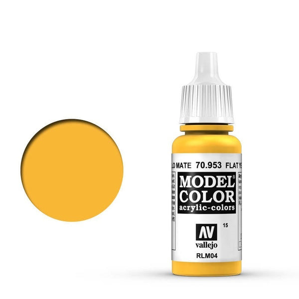 Vallejo - Vallejo 70953 Model Colour Flat Yellow 17 ml Acrylic Paint