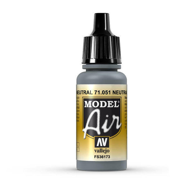 Vallejo - Vallejo 71051 Model Air Neutral Gray 17 ml Acrylic Airbrush Paint