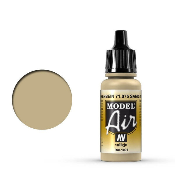 Vallejo - Vallejo 71075 Model Air Sand (Ivory) 17 ml Acrylic Airbrush Paint