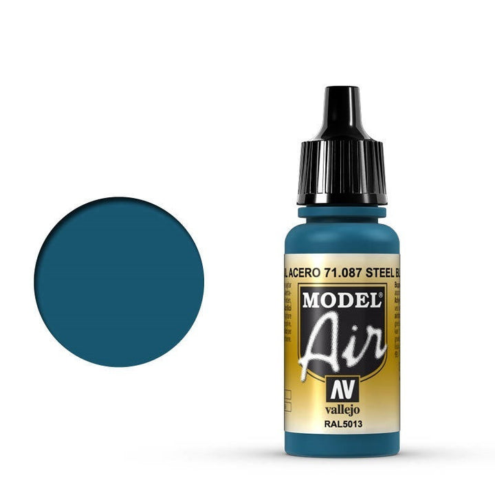 Vallejo - Vallejo 71087 Model Air Steel Blue 17 ml Acrylic Airbrush Paint