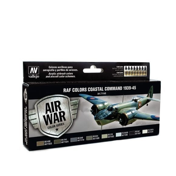 71148 Model Air RAF and FAA Coastal Command 193945 8 Colour Acrylic Airbrush Paint Set