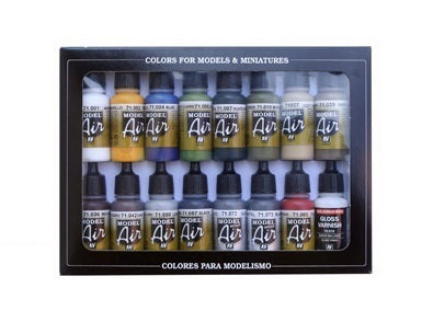 Vallejo - Vallejo 71192 Model Air Bulding Set 16 Colour Acrylic Airbrush Paint Set