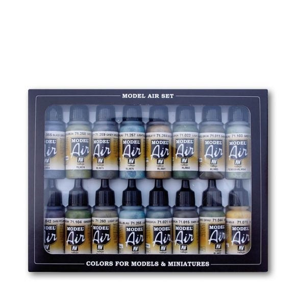 Vallejo - Vallejo 71193 Model Air RLM Colors 16 Colour Acrylic Airbrush Paint Set