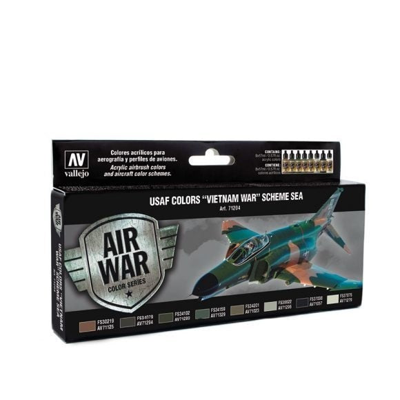 71204 Model Air USAF Colours   Vietnam War   Scheme SEA 8 Colour Acrylic Airbrush Paint Set