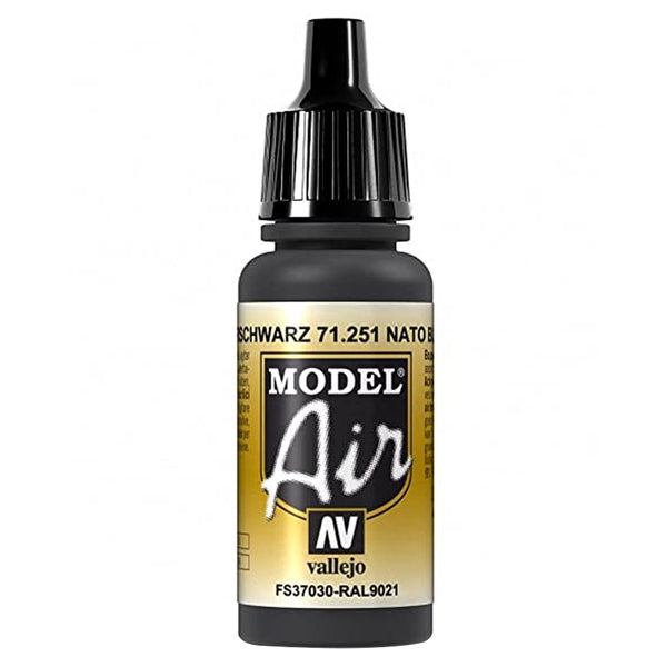 Vallejo - Vallejo 71251 Model Air NATO Black 17 ml Acrylic Airbrush Paint