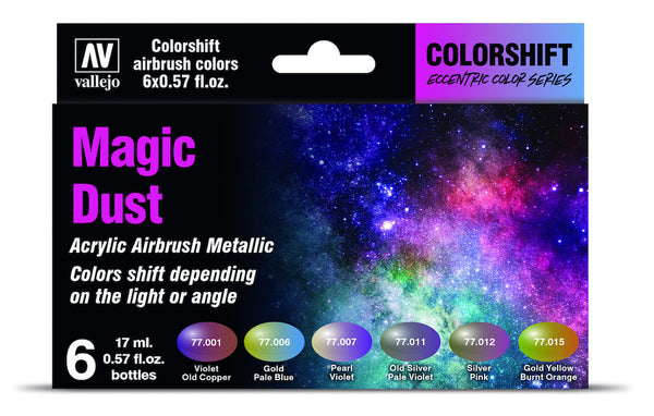 Vallejo - Vallejo 77090 Eccentric Colorshift Magic Dust (6 Colour Set) Acrylic Airbrush Paint