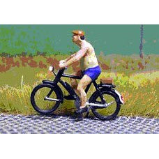 HO Cyclist in Cap/Shorts LED Illmntd