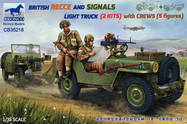 CB35218 1/35 BRITISH RECCE AND SIGNALS LIGHT TRUCK 2 KITS  with CREWS Plastic Model Kit