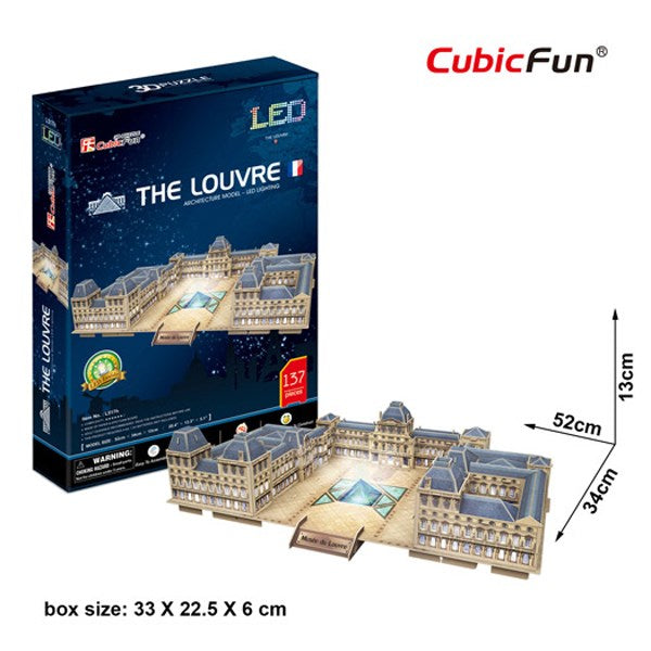 137pc The Louvre Museum Paris 3D LED