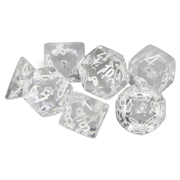 Translucent Polyhedral Clear/White 7Die Set