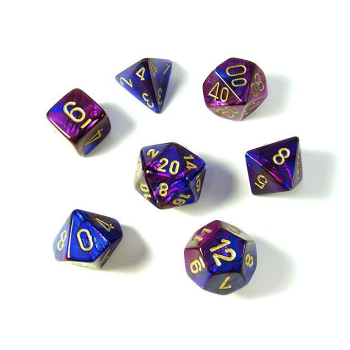 Chessex - Gemini Blue-Purple w/Gold 7-Die Set