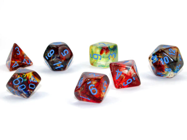 27539 Festive Polyhedral Pop Art /red 7Die set