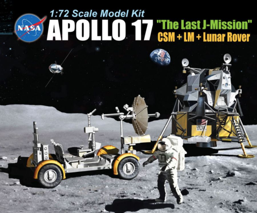 11015 1/72 Apollo 17   The Last JMission   CSM + LM + Lunar Rover Plastic Model Kit