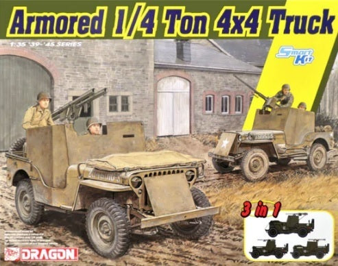 Dragon - Dragon 6727 1/35 Armored 1/4-Ton 4x4 Truck w/.50-cal Machine Gun Plastic Model Kit