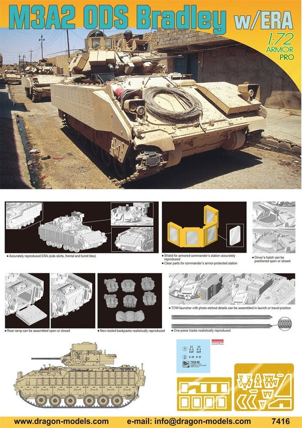 7416 1/72 M3A2 ODS Bradley w/ERA Plastic Model Kit