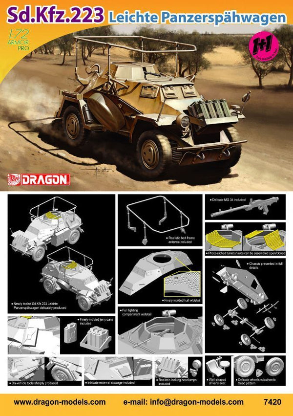 7420 1/72 Sd.Kfz.223 Plastic Model Kit