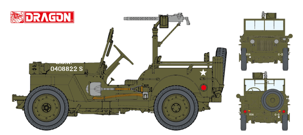 Dragon - Dragon 75050 1/6 U.S. 1/4-Ton 4x4 Truck w/.30-cal Machine Gun Plastic Model Kit