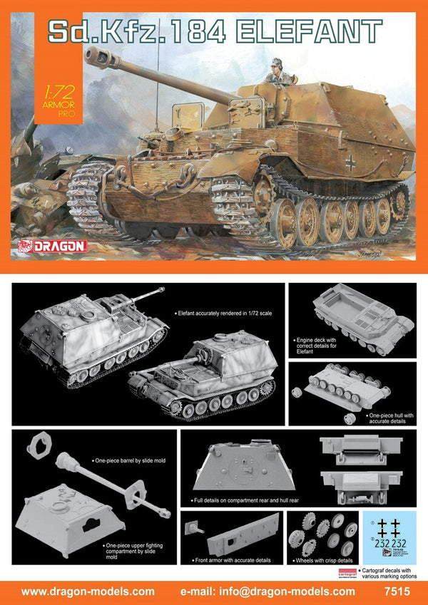 7515 1/72 Sd.Kfz.184 Elefant Plastic Model Kit