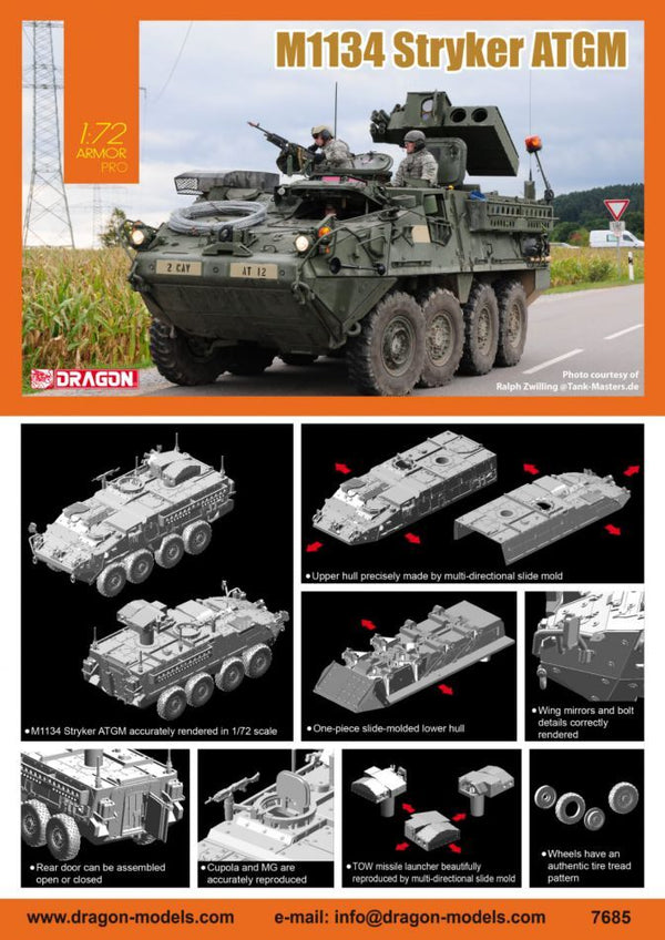 7685 1/72 M1134 Stryker ATGM Plastic Model Kit