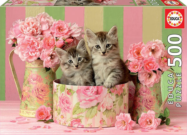 500pc Kittens With Roses