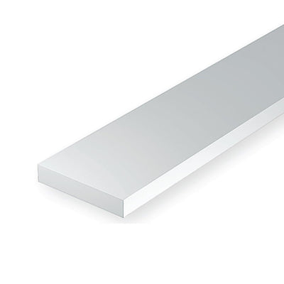 108 White Polystyrene Strip 0.010 x 0.188 x 14   / 0.25mm x 4.8mm x 36cm