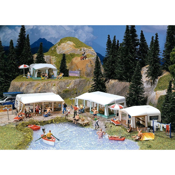 Set of camping caravans