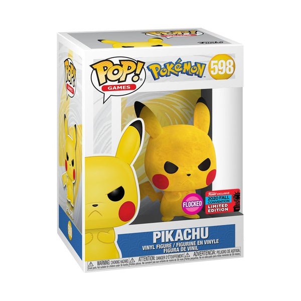 Pokemon  Pikachu Grumpy Flocked NYCC 2020 US Exclusive Pop! Vinyl [RS]