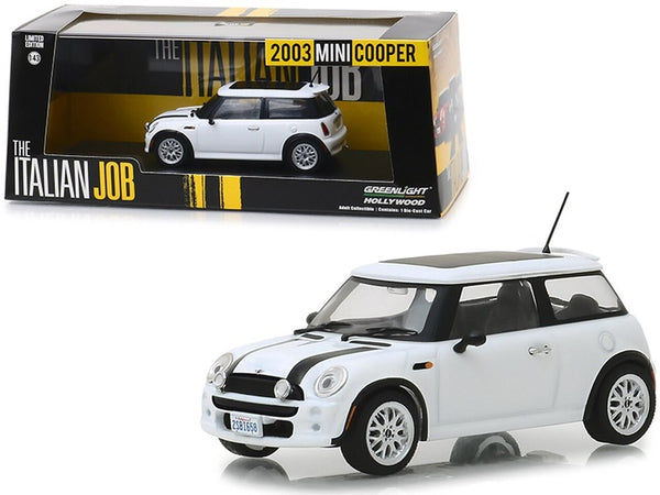 143 The Italian Job 2003 2003 Mini  Cooper S White w/ Black Stripes