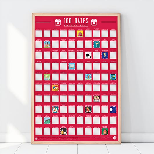 Bucket List Scratch Poster  100 Dates To Go On