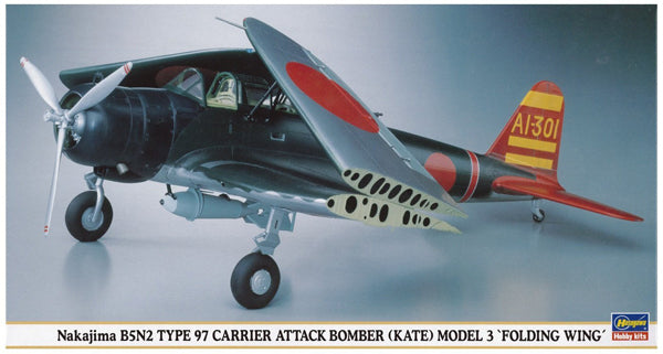 Hasegawa - 1/48  Nakajima B5N2 TYPE 97 CARRIER ATTACK BOMBER (KATE) MODEL 3 "FOLDING WING"