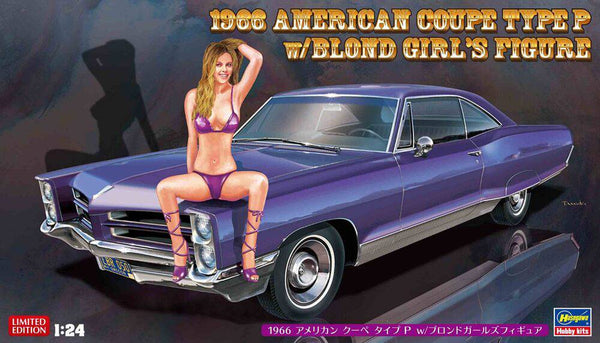 Hasegawa - 1/24  1966 AMERICAN COUPE TYPE P w/BLOND GIRLS FIGURE