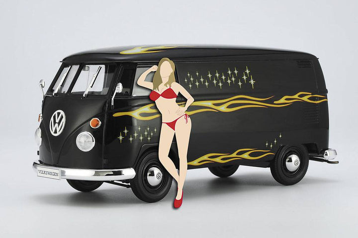 Hasegawa - 1/24  VOLKSWAGEN TYPE 2 DELIVERY VAN "FIRE PATTERN" w/BLOND GIRL?S FIGURE