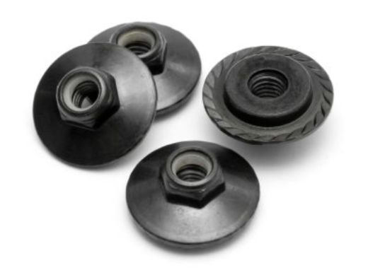 Z680 Flanged Lock Nut M5X8mm Black/4Pcs