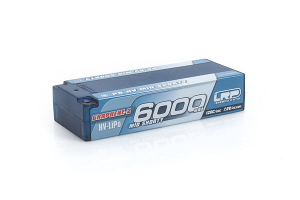 430263 P5HV Mid Shorty Stock Spec GRAPHENE2 6000mAh Hardcase battery  7.6V LiPo  120C/60C