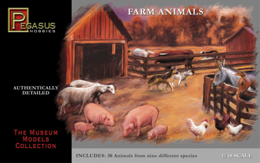 7006 1/48 Farm Animals 30 piece set