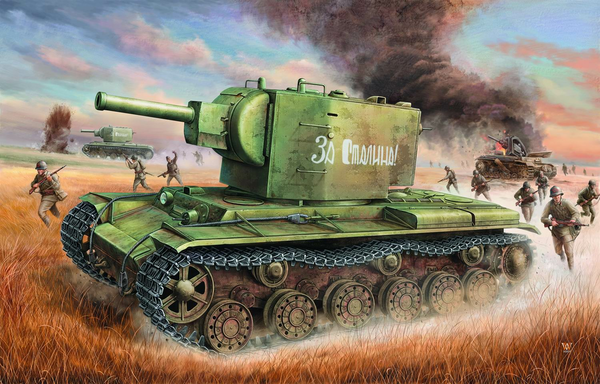 00312 1/35 Russian KV2 Tank Plastic Model Kit