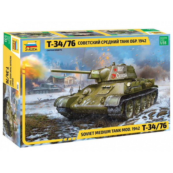 1/35 Soviet Medium Tank Mod. 1942 T34/76 Hexagonal Turret  Plastic Model Kit