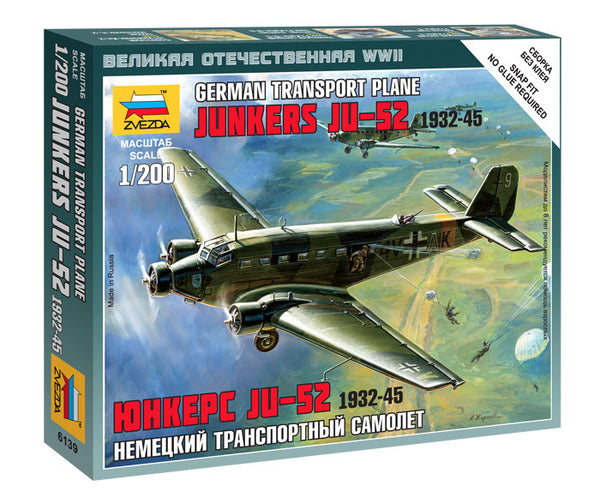 1/200 German Transport Plane Junkers Ju52 19321945  Plastic Model Kit