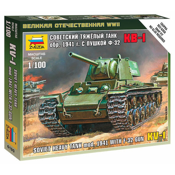 1/100 Soviet Heavy Tank KV1 (Mod. 1941) with F32 Gun  Plastic Model Kit