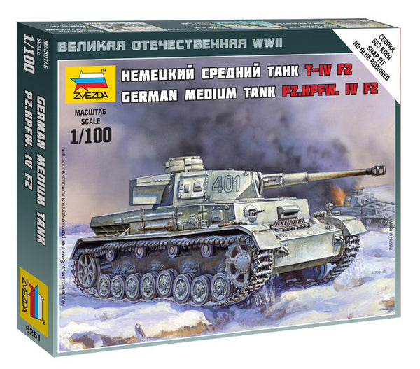 1/100 German Medium Tank  Panzer PZ.KPFW IV Ausf. F2  Plastic Model Kit