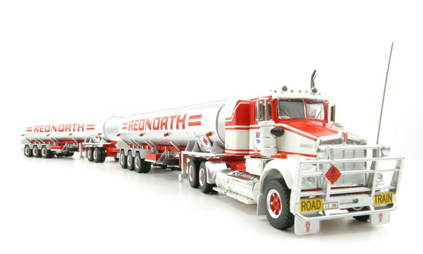 1/64 Tanker Road Train   Red North   Includes Prime Mover Dolly and 2 x Tanker Trailers