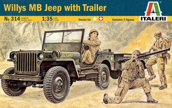 135 Willys MB Jeep with Trailer