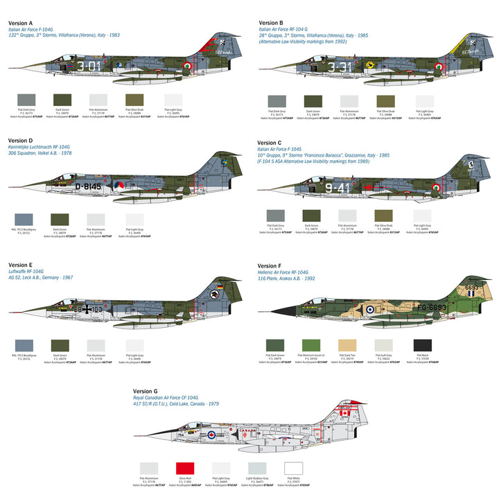 Italeri - 1:32 Lockheed Martin F-104 Starfighter  G/S (Upgraded Edition RF Version)