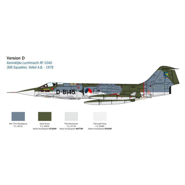 Italeri - 1:32 Lockheed Martin F-104 Starfighter  G/S (Upgraded Edition RF Version)