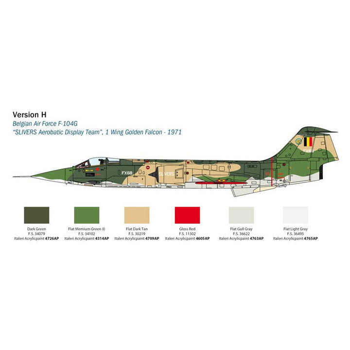 Italeri - 1:32 Lockheed Martin F-104 Starfighter  G/S (Upgraded Edition RF Version)