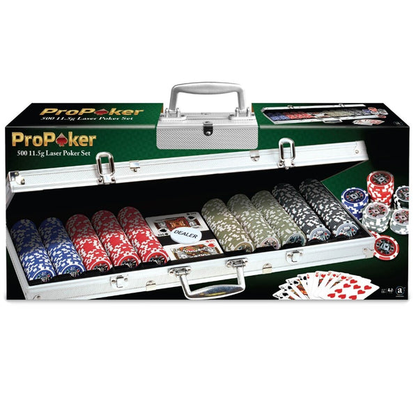 500pc Poker chips in Aluminum case 11.5g Green/Blue