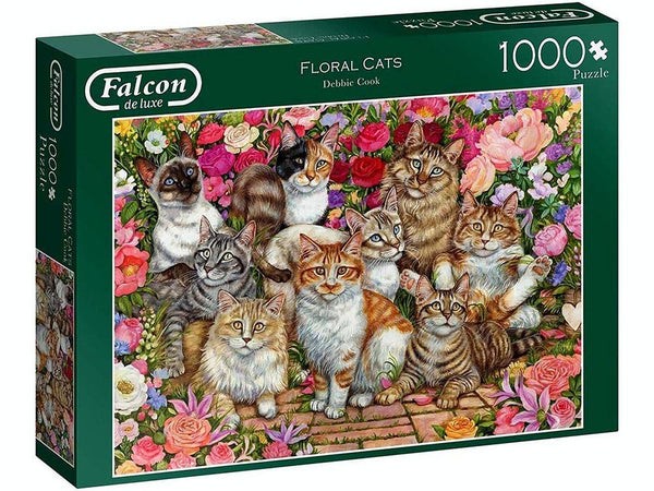 1000pc Floral Cats