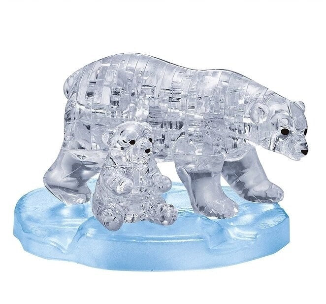 3D Crystal Puzzle: 2 Polar Bears