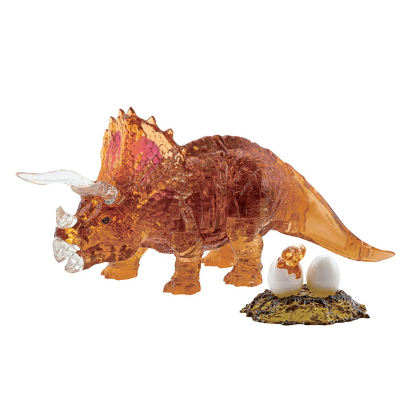 3D Crystal Brown Triceratops